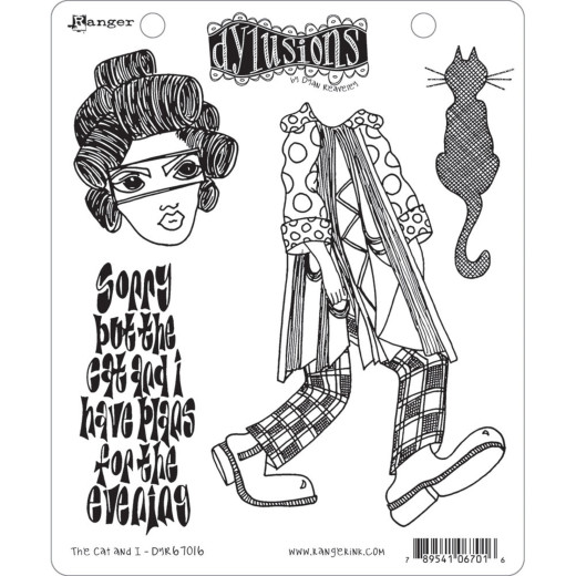 Dylusions Cling Stamps - The Cat and I