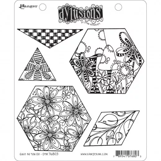 Dylusions Cling Stamps - Quilt As You Go