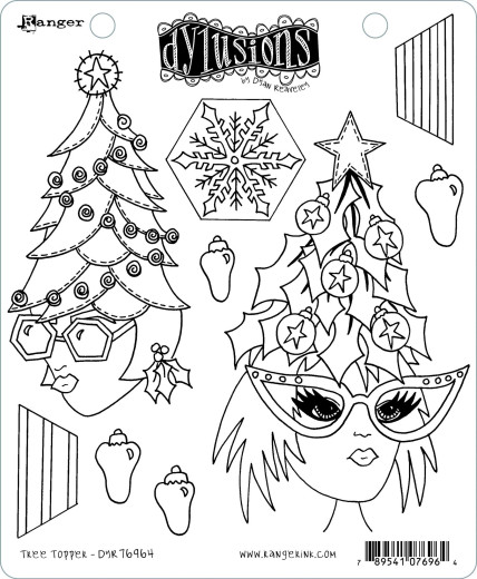 Dylusions Cling Stamps - Tree Topper