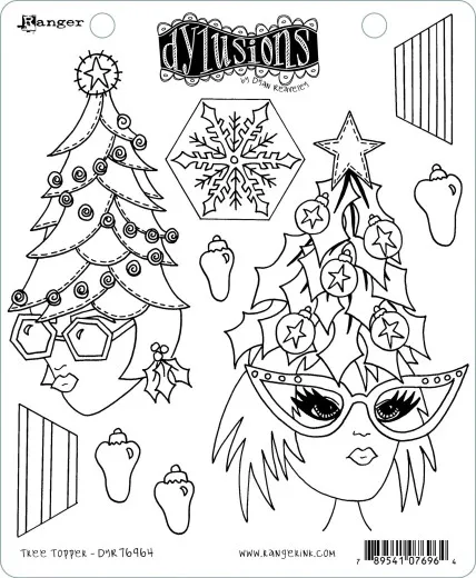 Dylusions Cling Stamps - Tree Topper