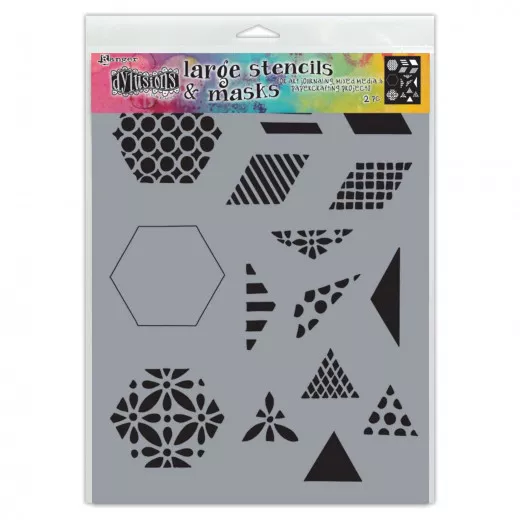 Dylusions Stencils 1 1/2 Inch - Quilt (Large)