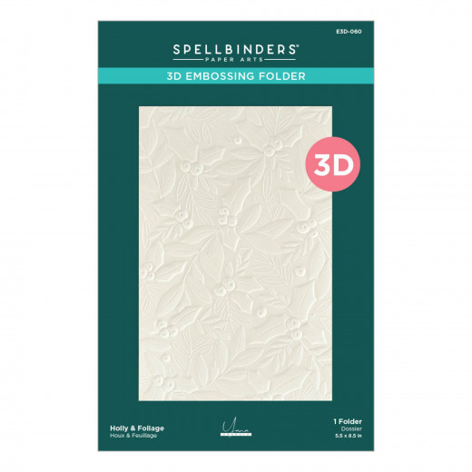 Spellbinders 3D Embossing Folder - Holly & Foliage