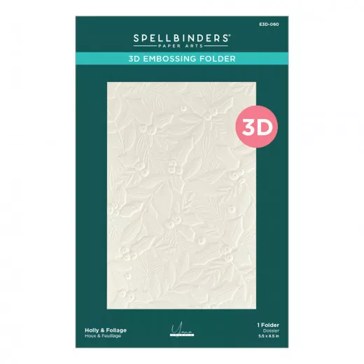 Spellbinders 3D Embossing Folder - Holly & Foliage