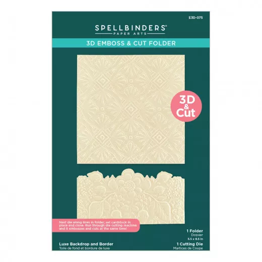 Spellbinders - 3D Embossing Folder - Luxe Backdrop and Border