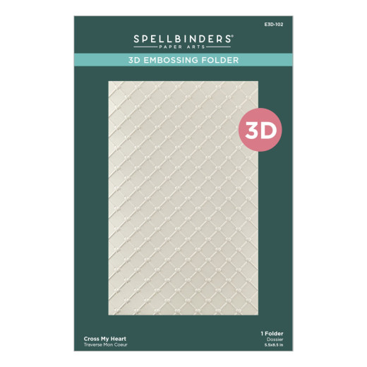 Spellbinders - 3D Embossing Folder - Cross My Heart