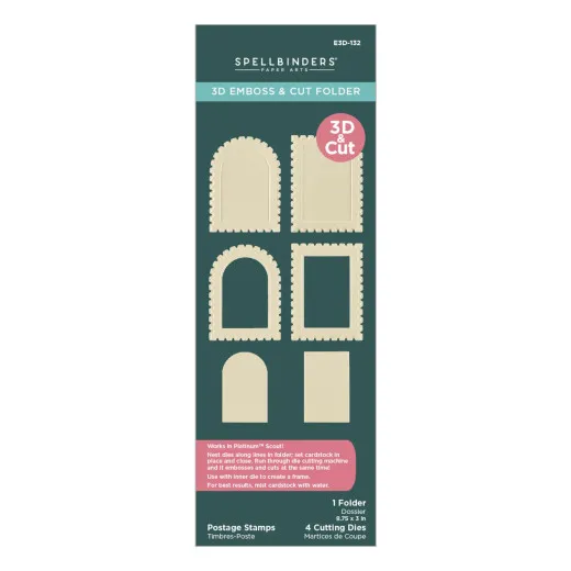 Spellbinders - 3D Emboss & Cut Folder - Holiday Magic - Postage Stamps