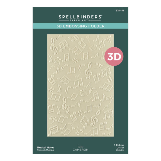 Spellbinders - 3D Embossing Folder - Bibi's Musical Notes - Musical Notes