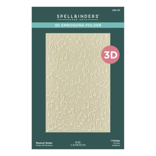 Spellbinders - 3D Embossing Folder - Bibi's Musical Notes - Musical Notes