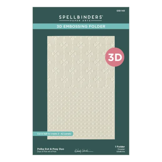 Spellbinders - 3D Embossing Folder - Tabbed Classics - Polka Dot & Posy Duo
