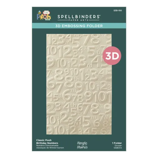 Spellbinders - 3D Embossing Folder - Say Cheese Classic Pooh Birthday - Numbers