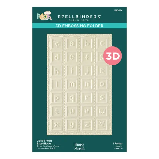 Spellbinders - 3D Embossing Folder - Say Cheese Classic Pooh Baby - Baby Blocks