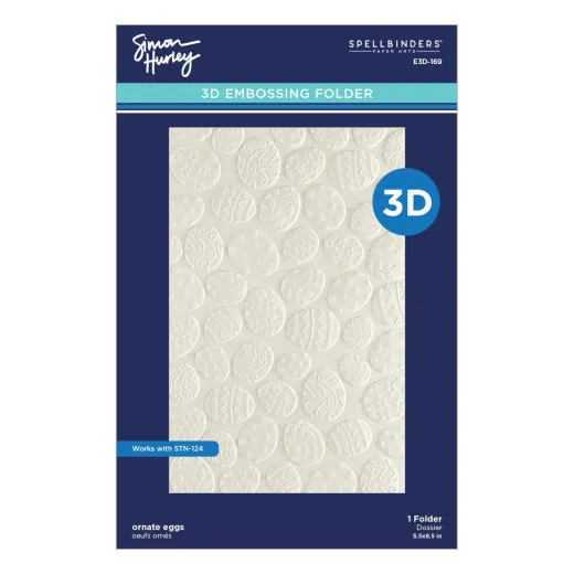 Simon Hurley - 3D Embossing Folder - Happy Spring - Ornate Eggs