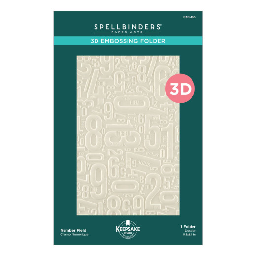 Spellbinders - 3D Embossing Folder - Turn the Page - Number Field by Esther Glas