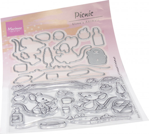 Clear Stamp and Die Set - Elines Animals Picnic