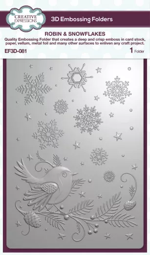 3D Embossing Folder - Robin & Snowflakes