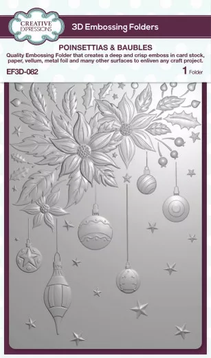 3D Embossing Folder - Poinsettias & Baubles