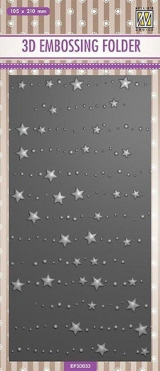 3D Embossing Folder - Slimline Sterne und Punkte