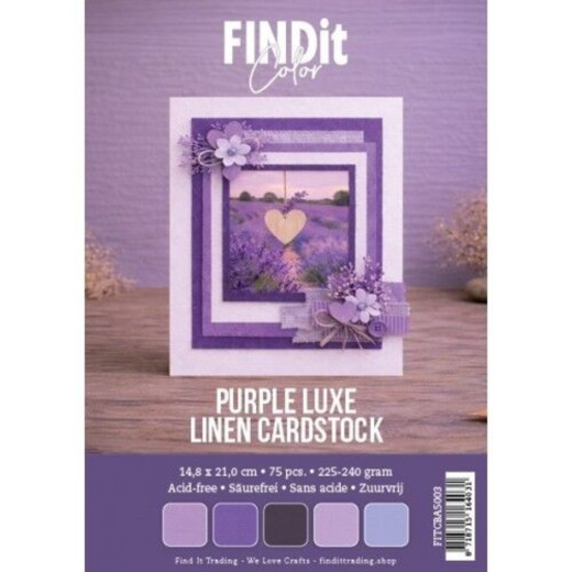 A5 Linen Cardstock - Purple Luxe