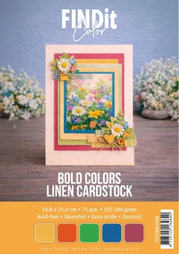 A5 Linen Cardstock - Bold Colors
