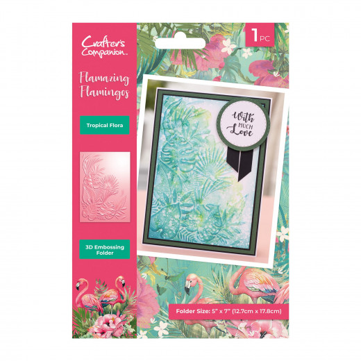 Embossing Folder - Flamazing Flamingos - Tropical Flora