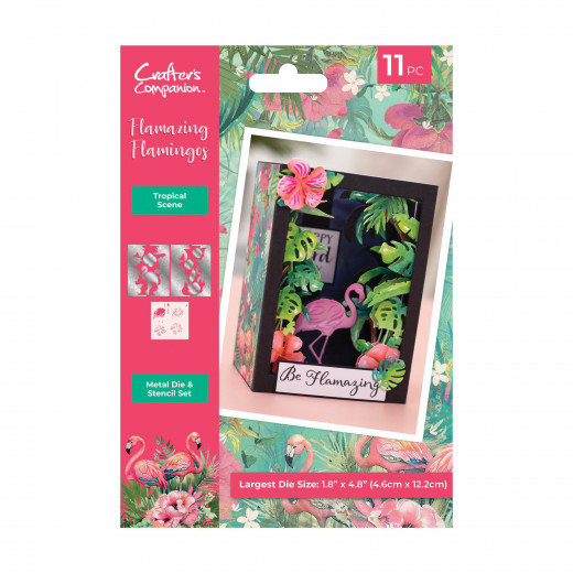 Cutting Dies & Stencil - Flamazing Flamingos - Tropical Scene