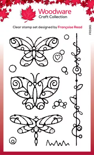 Woodware Clear Stamps - Wired Butterflies