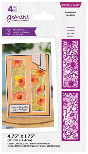 Gemini Create-A-Card Cutting Die - Floral Panel Helleborus