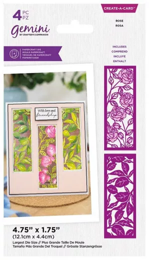 Gemini Create-A-Card Cutting Die - Floral Panel Rose