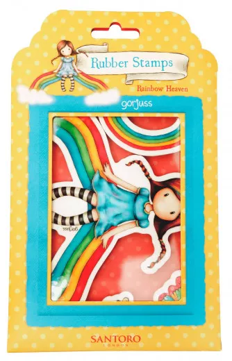 Gorjuss Rubber Stamps - Rainbow Heaven