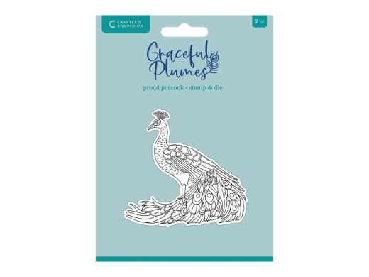 Clear Stamp & Cutting Die - Graceful Plumes - Proud Peacock