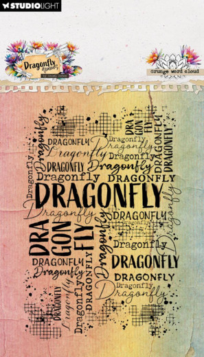 Studio Light - Clear Stamps - Dragonfly Dreams - Grunge Word Cloud