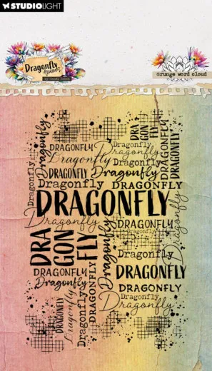 Studio Light - Clear Stamps - Dragonfly Dreams - Grunge Word Cloud