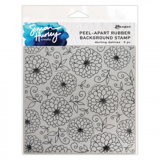 Simon Hurley Cling Stamps - Background Darling Dahlias