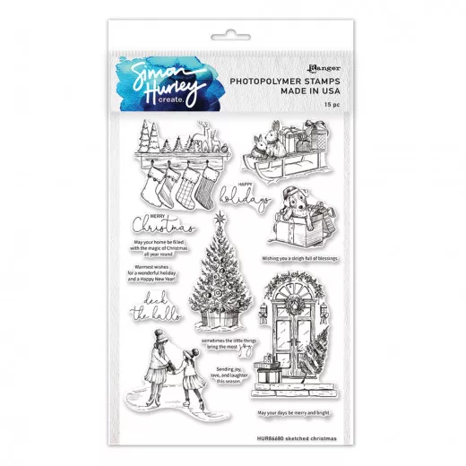 Simon Hurley Clear Stamps - Sketched Christmas