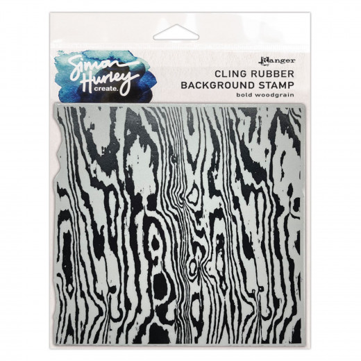 Simon Hurley 6x6 Cling Stamps - Background Bold Woodgrain