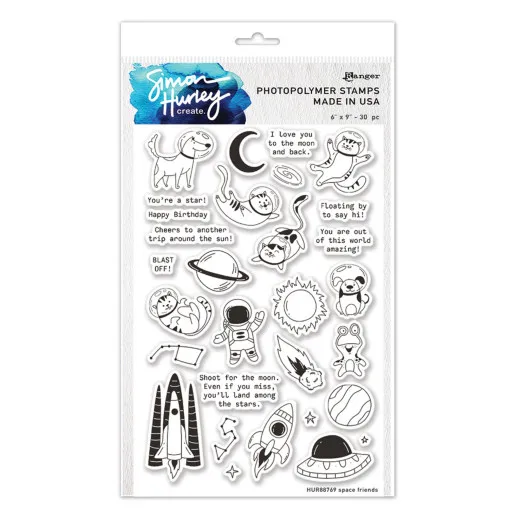 Simon Hurley Clear Stamps - Space Friends