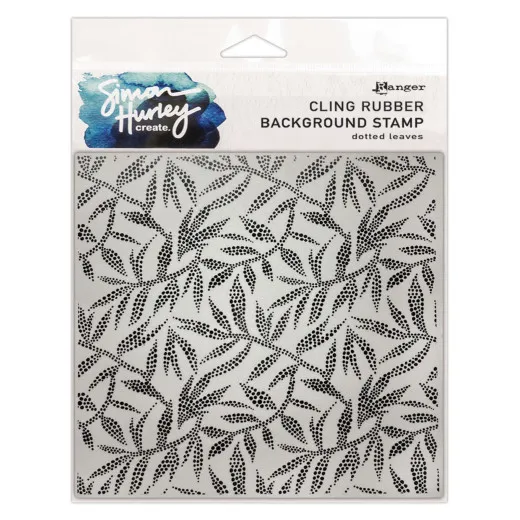 Simon Hurley 6x6 Cling Stamps - Background Dotted Leaves