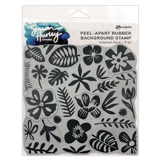 Simon Hurley 6x6 Cling Stamps - Tropical Flora