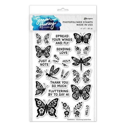 Simon Hurley Clear Stamps - Blooming Butterflies