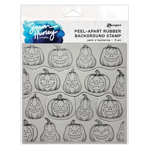 Simon Hurley Cling Stamps - Background Jack O' Lanterns