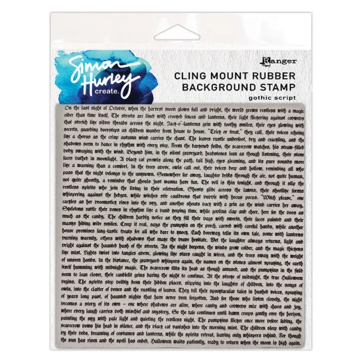 Simon Hurley Cling Stamps - Background Gothic Script