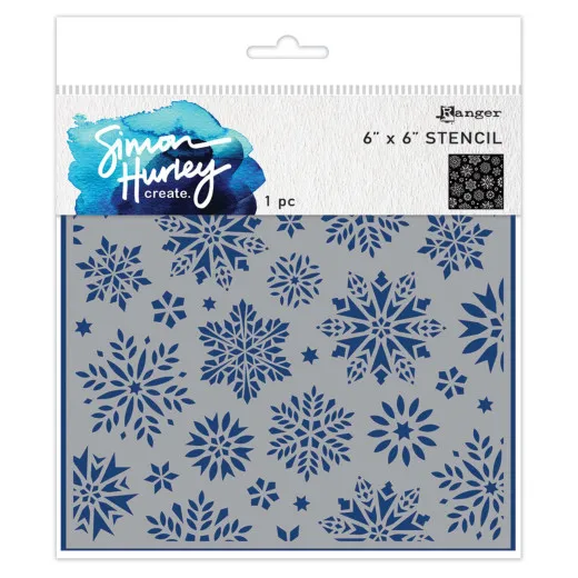 Simon Hurley 6x6 Layering Stencil - Dazzling Snowflakes