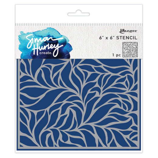 Simon Hurley 6x6 Stencil - Lush Leaves