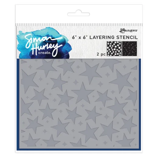 Simon Hurley 6x6 Layering Stencil - Sparkling Stars