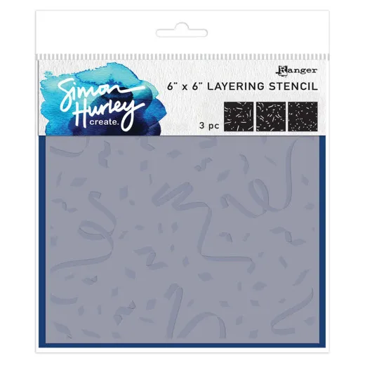 Simon Hurley 6x6 Layering Stencil - Cue the Confetti