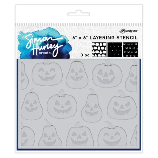 Simon Hurley 6x6 Layering Stencil - Jack O' Lanterns