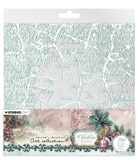 Studio Light - Printed Acetate Sheets - Christmas Blush - Mint & White