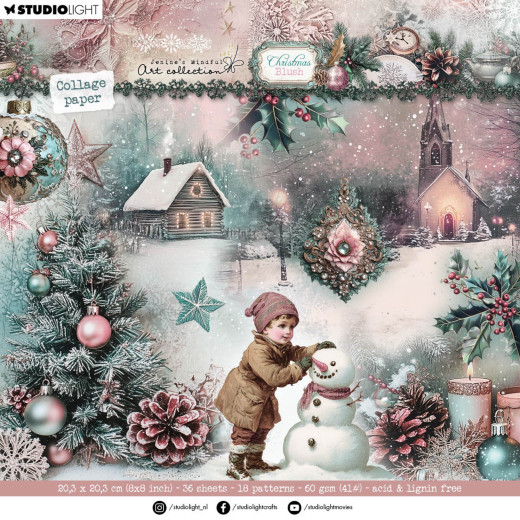 Studio Light - 8x8 Collage Paper Pad - Christmas Blush