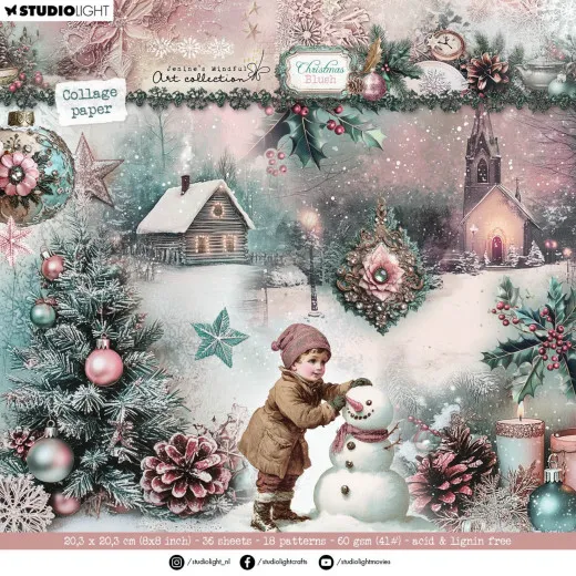 Studio Light - 8x8 Collage Paper Pad - Christmas Blush