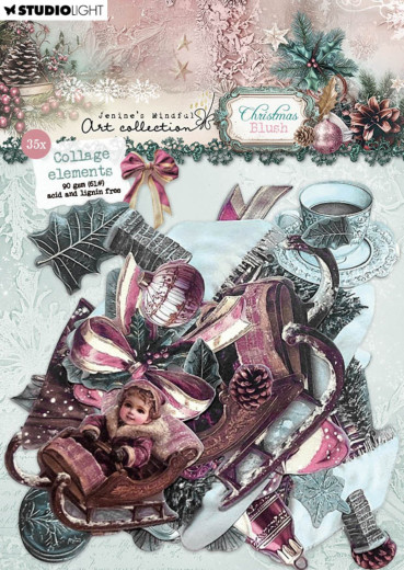 Studio Light - Paper Elements - Christmas Blush - Collage Elements